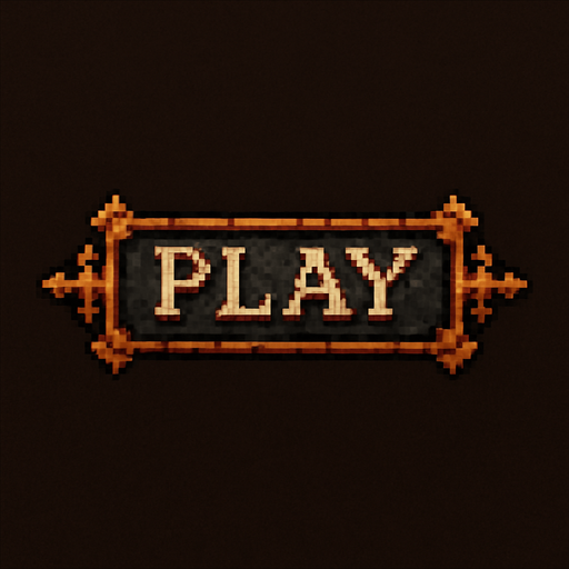 Play button Dark souls style 2d pixel art.
In-Game asset.  2d.  High contrast.  No shadows