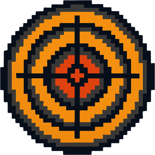 Target for weapon.(piksel art)
In-Game asset.  2d.  High contrast.