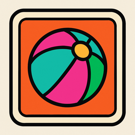 Create an image for a memory game's card's front with an icon of a play ball.
In-Game asset.  2d.  High contrast.  No shadows