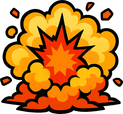 Explosion.
In-Game asset.  2d.  High contrast.  No shadows