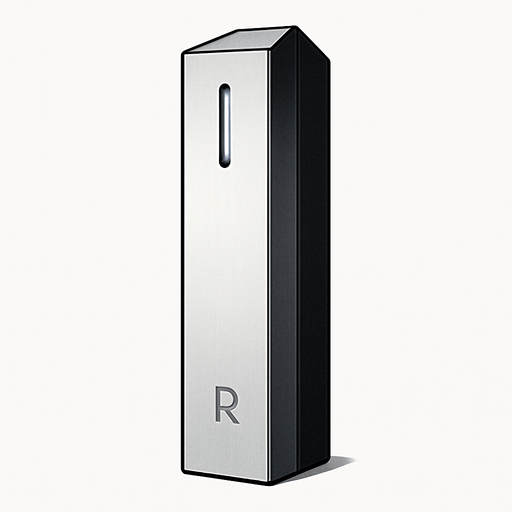 Shape: A tall, sleek, perhaps slightly intimidating rectangular or obelisk-like structure. Think modern skyscraper aesthetics scaled down.
Material/Color: Polished chrome, brushed aluminum, dark grey, or a very clean white. Minimalist.
Details:
Maybe a single, subtly glowing slit or a small, focused lens near the top where the "restructuring energy" will eventually be directed from (though the actual effect happens on the target).
Very clean lines, sharp edges.
A small, almost unnoticeable corporate logo (maybe a stylized "R" or an abstract "efficiency" symbol).
No visible moving parts when idle. It's about quiet, decisive power.
Meme Angle: Evokes the feeling of an unapproachable, all-powerful corporate entity or a consultant's "black box" solution..
In-Game asset.  2d.  High contrast.  No shadows