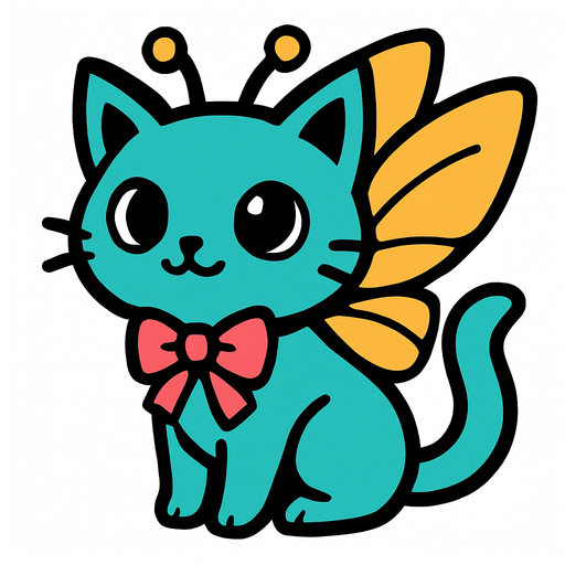 Chat fée.
In-Game asset.  2d.  High contrast.  No shadows