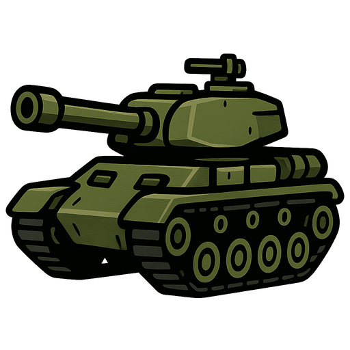 Military Tank.
In-Game asset.  2d.  High contrast.  No shadows