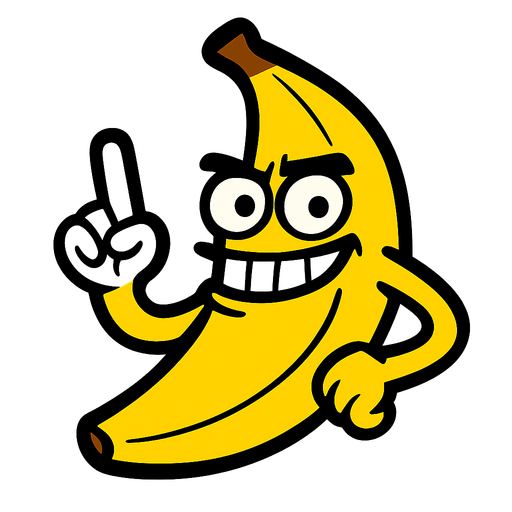 banana meme.
In-Game asset.  2d.  High contrast.  No shadows