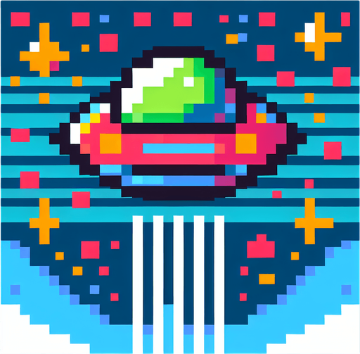 UFO sprite old nintendo game.
2d.  No shadows