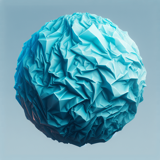 A cyan crumpled paper texture.
Single Game Texture.  In-Game asset.  2d.  Blank background.  High contrast.  No shadows