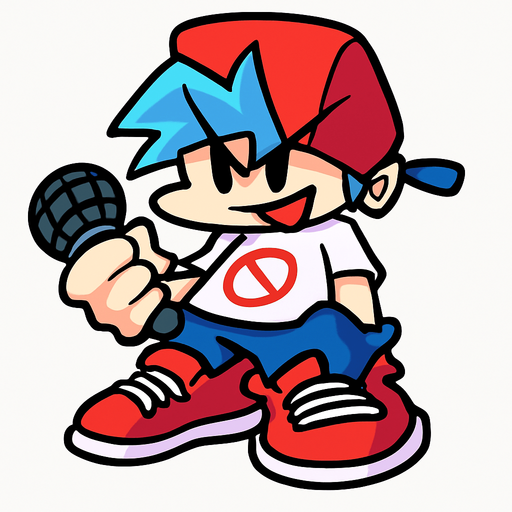 FNF bf.
In-Game asset.  2d.  High contrast.  No shadows