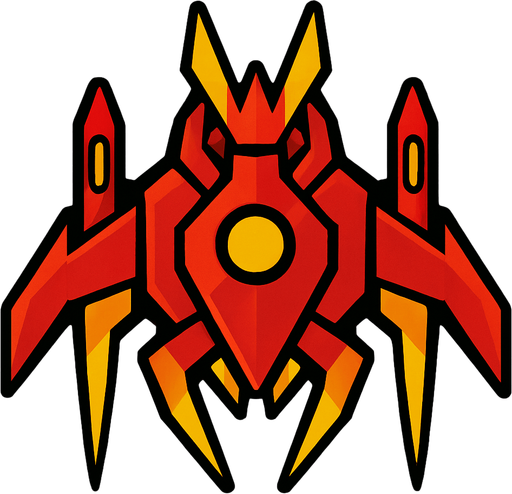 spaceship enemy. In-Game asset. 2d. High contrast. No shadows.
In-Game asset.  2d.  High contrast.  No shadows