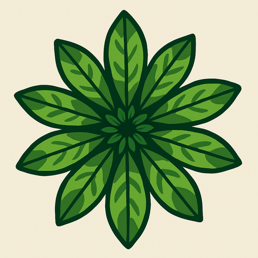 top view of plant looking upwards.
In-Game asset.  2d.  High contrast.  No shadows