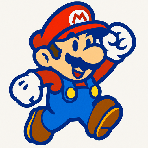 make a mario bros.
In-Game asset.  2d.  High contrast.  No shadows