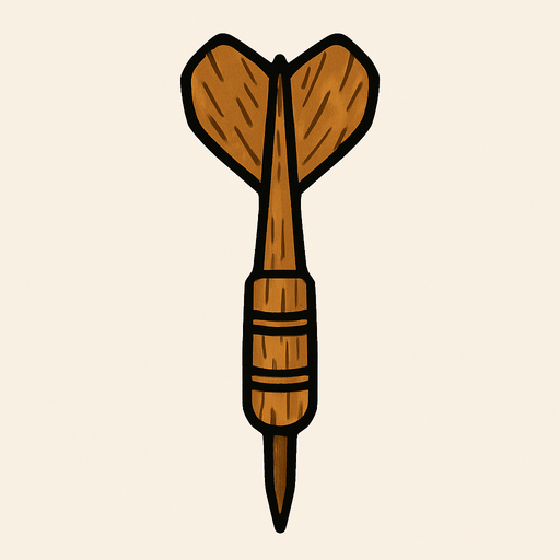 Wooden dart
In-Game asset.  2d.  High contrast.  No shadows. Topdown