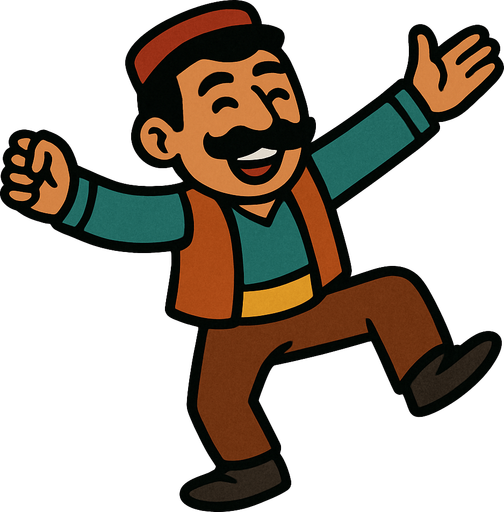 halay çeken insan.
In-Game asset.  2d.  High contrast.  No shadows