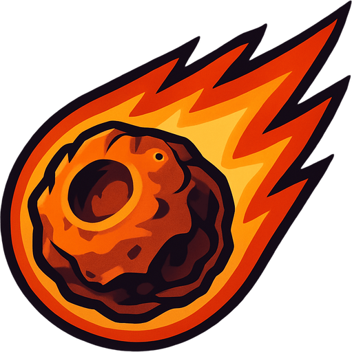 Meteor.
In-Game asset.  2d.  High contrast.  No shadows