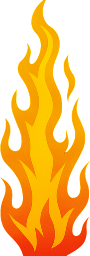 Tall flame shot of a flame gun assets.  without the gun.
In-Game asset.  2d.  High contrast.  No shadows