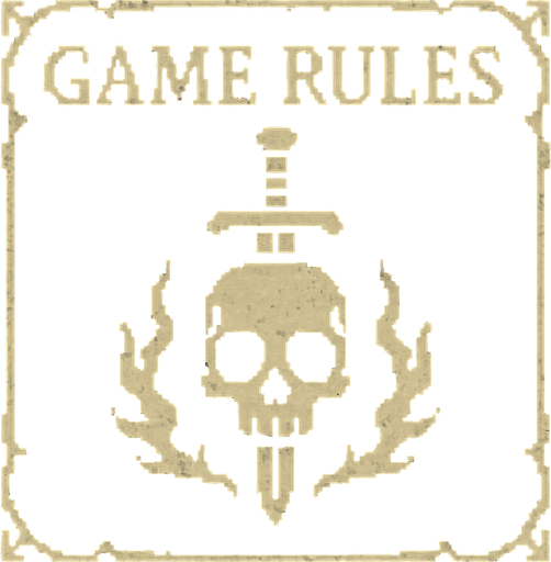 Game Rules dark souls style 2d pixel art.
In-Game asset.  2d.  High contrast.  No shadows