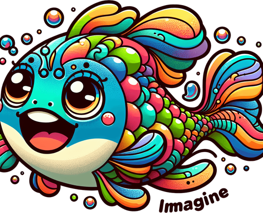 cartoon fish.
2D, Without background