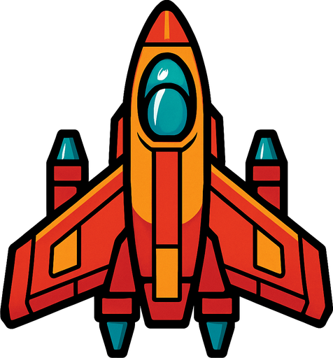Nave espacial 2d, mirada cenital.
In-Game asset.  2d.  High contrast.  No shadows