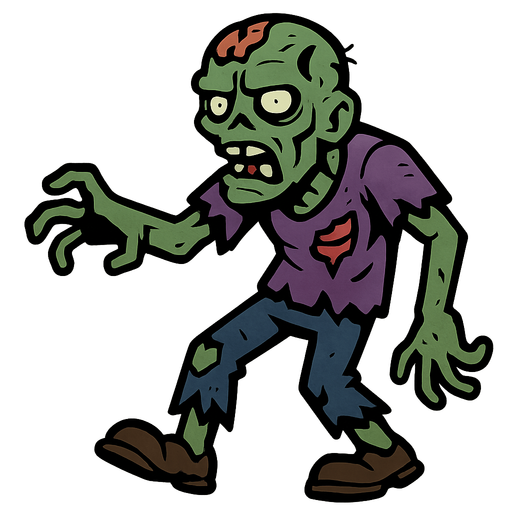 Zombie.
In-Game asset.  2d.  High contrast.  No shadows