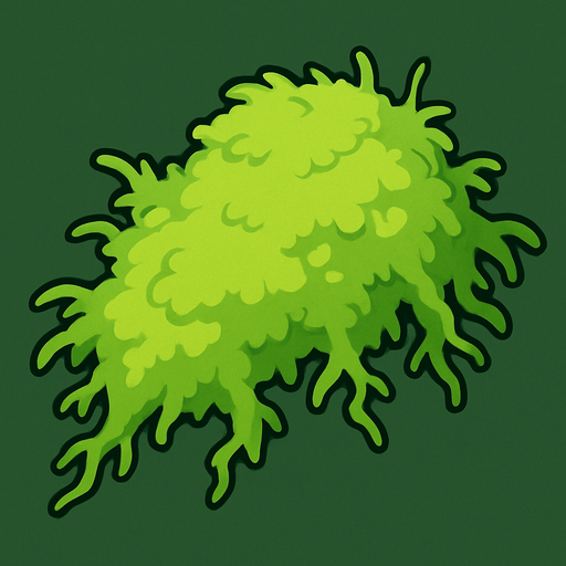light green moss.
In-Game asset.  2d.  High contrast.  No shadows