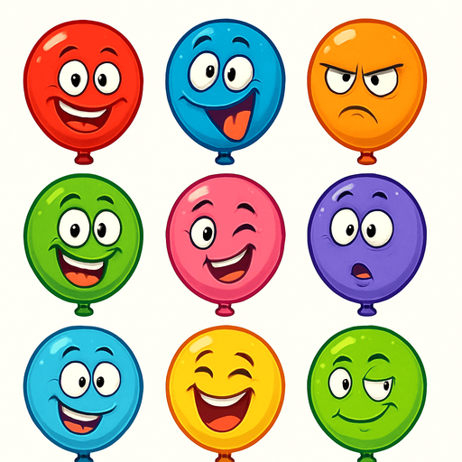 Make funny faces on Balloon and make it more colorful in different colors.
In-Game asset.  2d.  No shadows