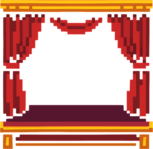 stage pixel art.
In-Game asset.  2d.  High contrast.  No shadows