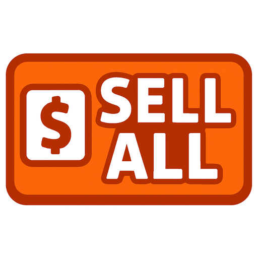 sell all button.
In-Game asset.  2d.  High contrast.  No shadows