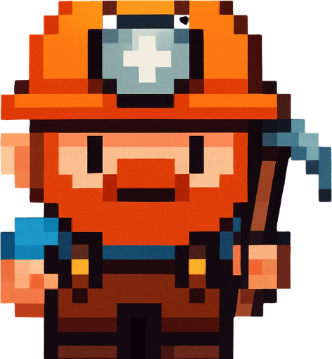 que el minero este mirando de frente y llendo de frente