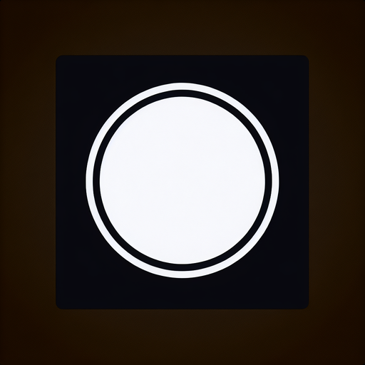 white circle with a single thin black border. flat shade. simple graphic.
Single Game Texture. In-Game asset. 2d. Blank background. High contrast. No shadows.