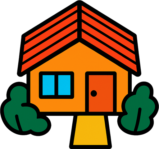 ev ama kuş bakışı.
In-Game asset.  2d.  High contrast.  No shadows