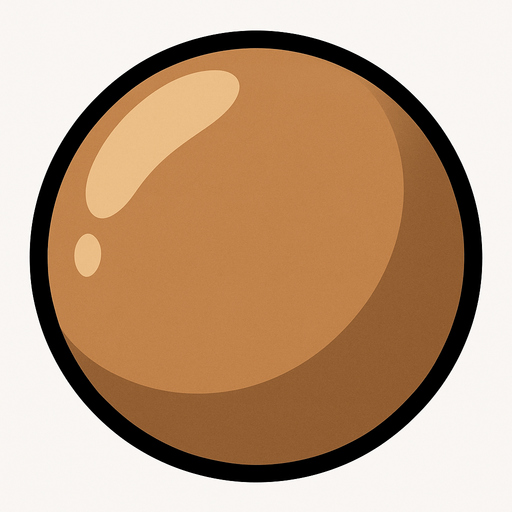 Açık kahve bilye.
In-Game asset.  2d.  High contrast.  No shadows