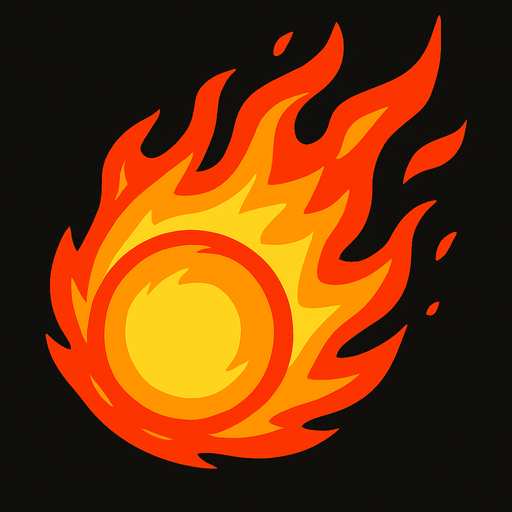 Fireball.
In-Game asset.  2d.  High contrast.  No shadows