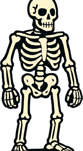 skeleton man.
In-Game asset.  2d.  High contrast.  No shadows