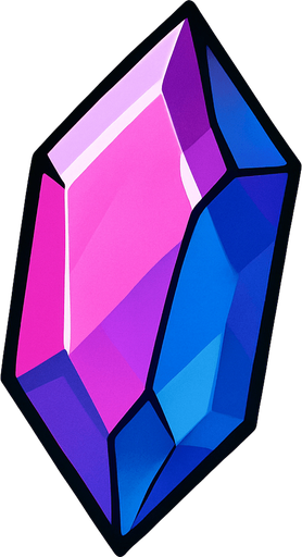 Crystal.
In-Game asset.  2d.  High contrast.  No shadows