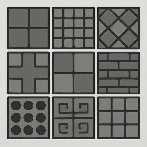 Make grey tiles.
In-Game asset.  2d.  High contrast.  No shadows