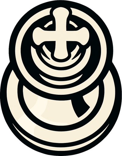 Chess White king view from top.
In-Game asset.  2d.  High contrast.  No shadows