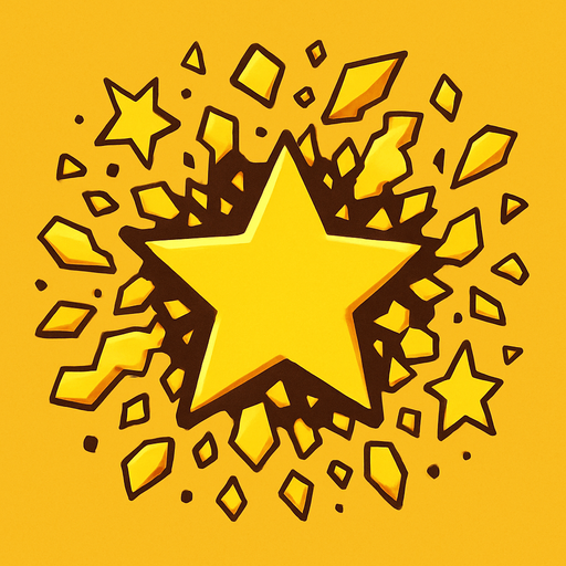 star breaking particles yellow.
In-Game asset.  2d.  High contrast.  No shadows
