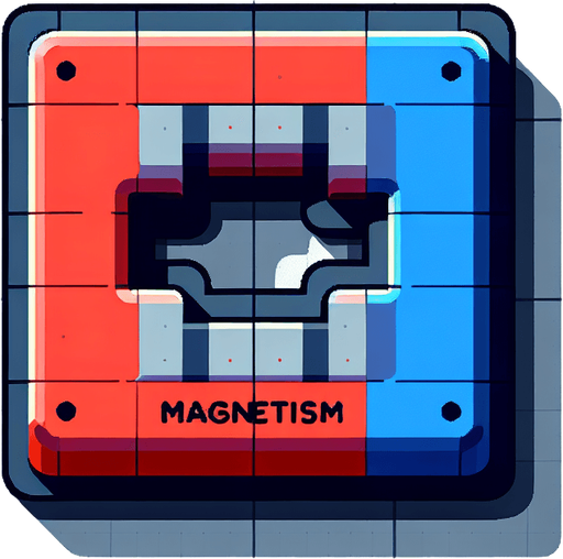 in-game asset. 2d. magnet graphic recentgular with text saying "Magnetism". blank background. minimalistic flat graphic. Single Game Texture. In-Game asset. High contrast. No shadows. red and blue.
Single Game Texture. In-Game asset. 2d. Blank background. High contrast. No shadows.