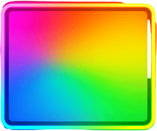 multicolored filled neon rectangle.
In-Game asset.  2d.  High contrast.  No shadows