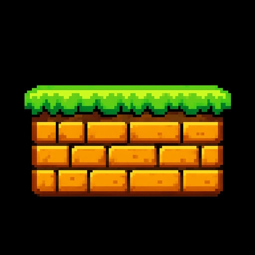 Mario platformu.
In-Game asset.  2d.  High contrast