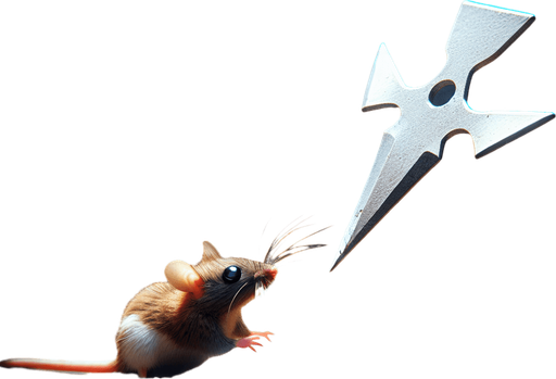 rat hit with a shuriken