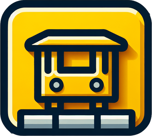 yellow bus stop symbol svg Single Game Texture. In-Game asset. 2d. No shadows. flat. detailed