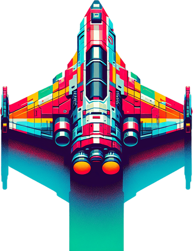 Space craft in facing forward.
Single Game Texture.  In-Game asset.  2d.  Blank background.  High contrast.  No shadows