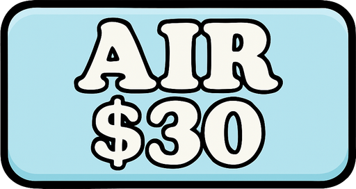 Make button very light blue and change test to say 'Air $30'