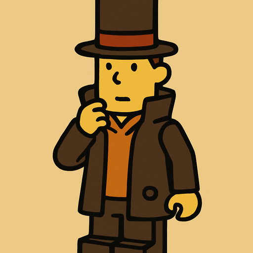 Lego bricks professor Layton game style.
In-Game asset.  2d.  High contrast.  No shadows
