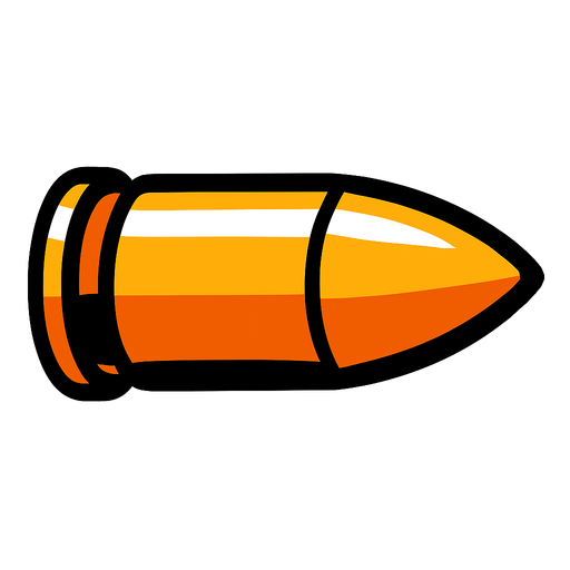 bullet.
In-Game asset.  2d.  High contrast.  No shadows