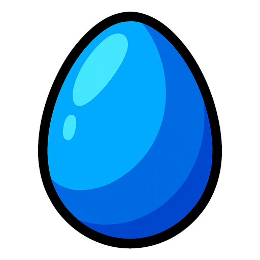 BLUE EGG.
In-Game asset.  2d.  High contrast.  No shadows