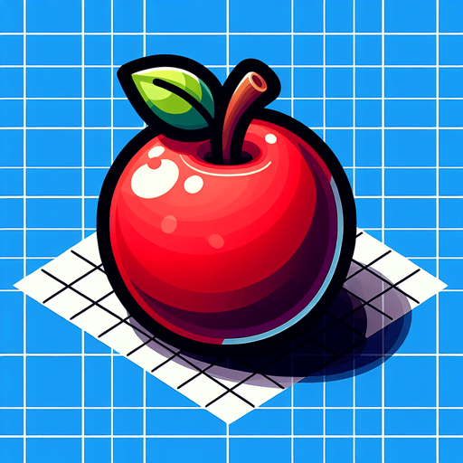 apple.
Single Game Texture. In-Game asset. 2d. Blank background. High contrast. No shadows.