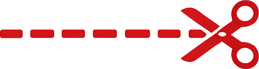 Picture of a straight cutting line in red..
In-Game asset.  2d.  High contrast.  No shadows