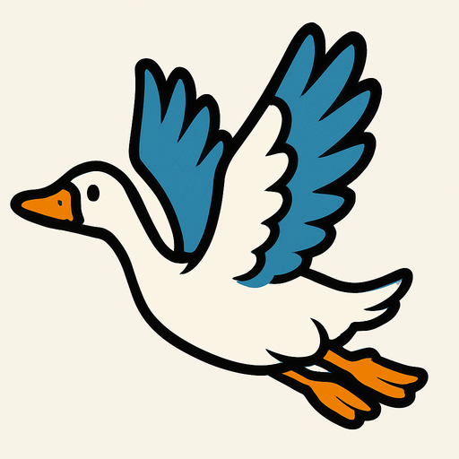 uçan kaz.
In-Game asset.  2d.  High contrast.  No shadows