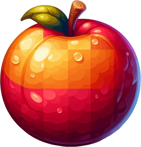 Fruit.
Single Game Texture.  In-Game asset.  2d.  Blank background.  High contrast.  No shadows